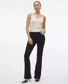 Женские темные расклешенные джинсы Vero Moda, черный