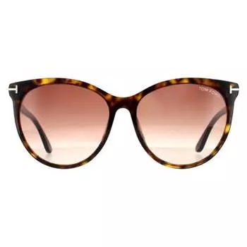 Женские темные солнцезащитные очки «кошачий глаз» с градиентом гаванского цвета Tom Ford, коричневый