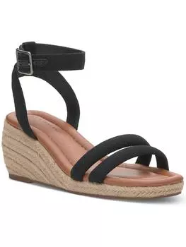 Женские теплые сандалии LKNASLI на танкетке с ремешком на щиколотке Lucky Brand, цвет black heavy canvas