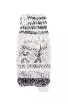 Женские теплые термоперчатки без пальцев с узором Fairisle Heat Holders, бежевый