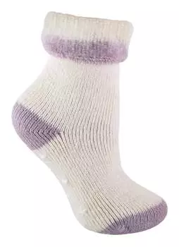 Женские термоноски-тапочки из смесовой шерсти альпаки с захватами Sock Snob, фиолетовый