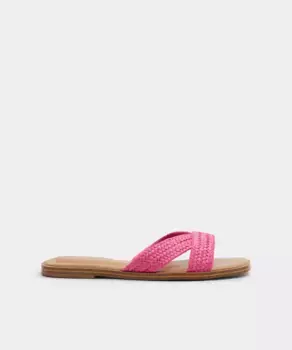 Женские текстильные босоножки на плоской подошве с круглым носком Aldo, розовый