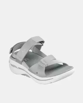 Женские текстильные босоножки на танкетке GO WALK Arch Fit Skechers, серый