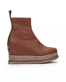 Женские текстильные ботильоны на внутренней танкетке Weekend by Pedro Miralles, коричневый