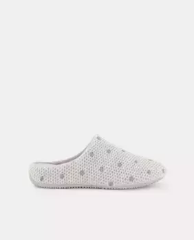 Женские текстильные домашние тапочки в горошек Latouche, светло-серый