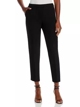 Женские текстурированные эластичные укороченные брюки Theory, черный