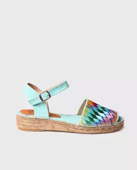 Женские тканевые босоножки Menorquina с вышивкой на пряжке Toni Pons, синий