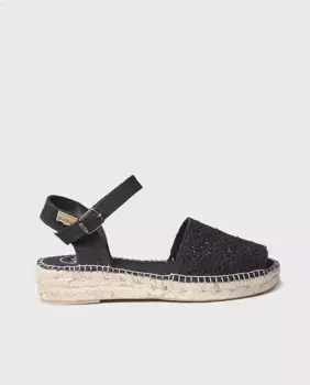 Женские тканевые сандалии на плоской подошве с пряжкой Toni Pons, черный