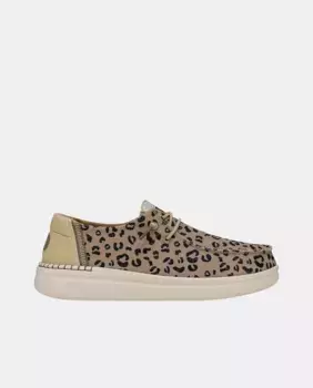 Женские тканевые туфли на шнуровке на платформе HeyDude, коричневый