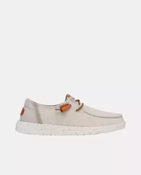 Женские тканевые туфли на шнуровке на платформе HeyDude, бежевый