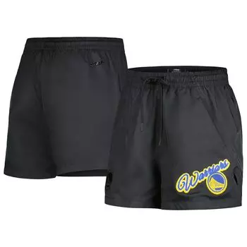 Женские тканые шорты Pro Standard черного цвета Golden State Warriors с надписью