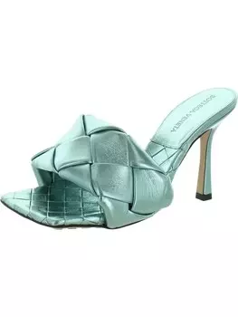 Женские тканые туфли из лакированной кожи Bottega Veneta, цвет Icy Moon