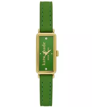 Женские тонкие аналоговые часы Rosedale с зеленым кожаным ремешком Kate Spade New York, зеленый