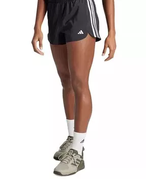 Женские тренировочные шорты Pacer с тремя полосками и высокой талией adidas, черный