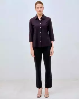 Женские трикотажные брюки длиной до щиколотки с французским карманом Lasserre, тёмно-синий