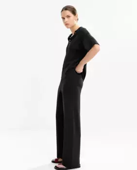 Женские трикотажные брюки прямого кроя с эластичным поясом Parfois, черный