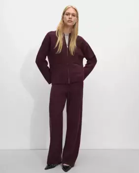 Женские трикотажные брюки прямого кроя с эластичным поясом Parfois, бордовый