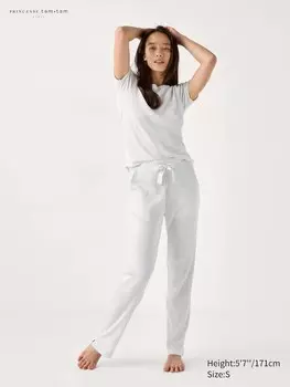 Женские трикотажные длинные брюки в рубчик Uniqlo, серый