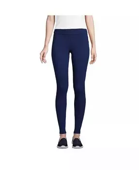 Женские трикотажные леггинсы со средней посадкой и морской звездой Lands' End, синий