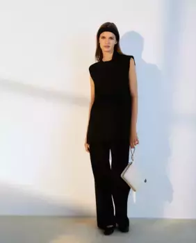 Женские трикотажные прямые брюки Woman El Corte Ingls, черный