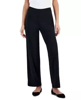 Женские трикотажные широкие брюки без застежки JM Collection