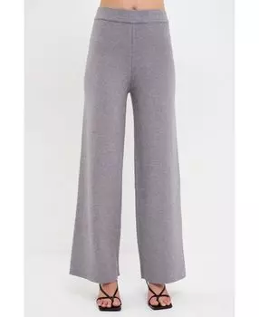 Женские трикотажные широкие брюки English Factory, серый