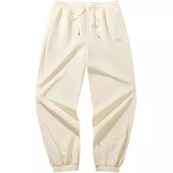 Женские трикотажные спортивные брюки Anta Life Collection, цвет ванильный экрю, Vanilla Ecru
