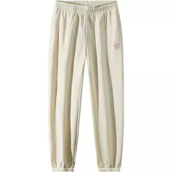 Женские трикотажные спортивные брюки Anta Life Collection, цвет ванильный экрю, Vanilla Ecru