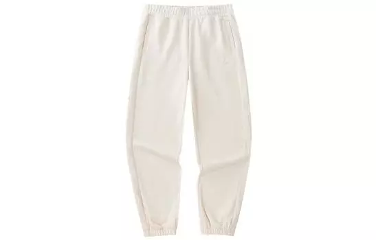 Женские трикотажные спортивные брюки Anta Life Collection из белого утиного пуха