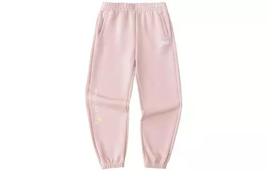 Женские трикотажные спортивные брюки Anta Life Collection бежевого, песочно-розового цвета