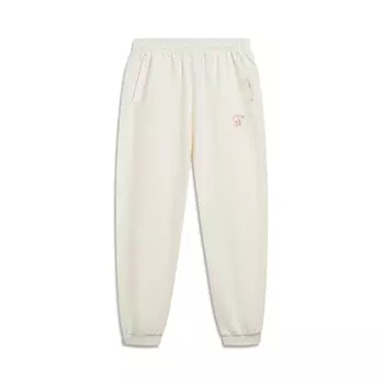 Женские трикотажные спортивные брюки LiNing цвета экрю, Ecru
