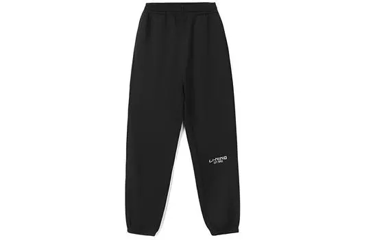 Женские трикотажные спортивные брюки LiNing Sports Life Collection, черные
