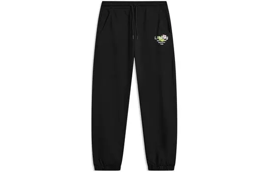Женские трикотажные спортивные брюки LiNing Sports Life Collection, черные