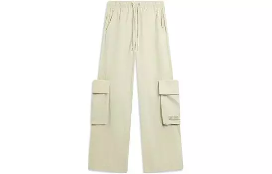 Женские трикотажные спортивные брюки LiNing Sports Life Collection из пеноматериала цвета хаки