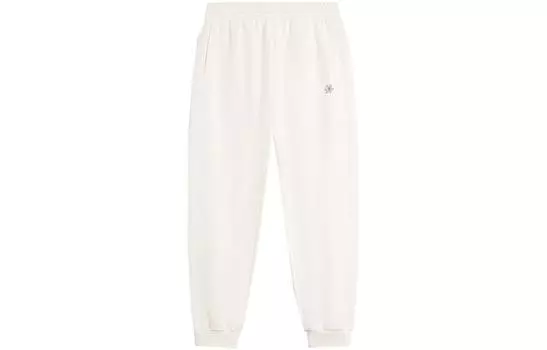 Женские трикотажные спортивные брюки LiNing Sports Trend Series цвета экрю, Ecru