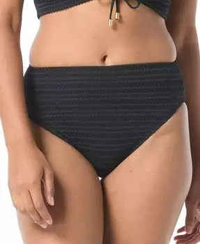 Женские трусики-бикини с высокой талией, связанные крючком Coco Reef, черный