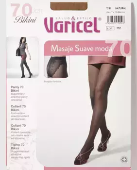 Женские трусики бикини Varicel плотностью 70 ден для медицинского отдыха, светло-коричневый