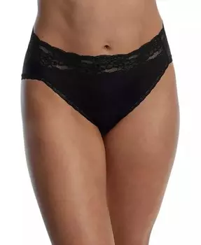 Женские трусики-брифы с кружевной отделкой, французский покрой Skarlett Blue, черный