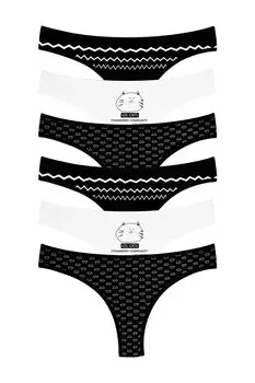 Женские трусики из бразильского хлопка и лайкры, 6 шт. Dominant