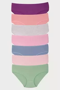 Женские трусики из хлопка и лайкры, 7 шт. Dominant, вода зеленая