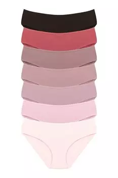 Женские трусики из хлопка и лайкры мягких цветов, 7 шт. Dominant