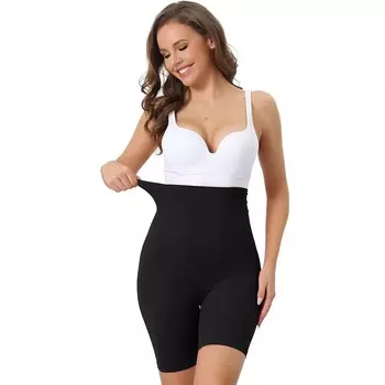 Женские трусики с контролем живота, корректирующее белье с высокой талией, шорты, нижнее белье, брюки для похудения ALLEGRA K, черный