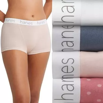 Женские трусы-боксеры из эластичного хлопка Hanes Originals Ultimate, 3 шт., цвет Mauve Dots