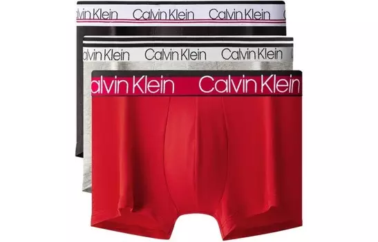 Женские трусы Calvin Klein, цвет 3 pieces (goosecrest red + space black + coconut gray.)