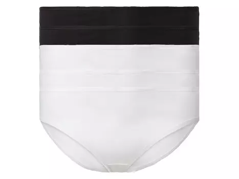 Женские трусы esmara, 5 шт., с высоким содержанием хлопка, черно-белый