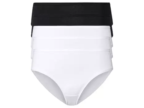 Женские трусы esmara, 5 шт., с высоким содержанием хлопка, черно-белый