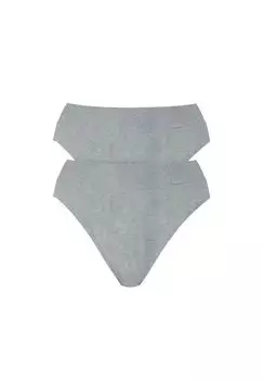 Женские трусы с мягким поясом в двойной упаковке, завышенная талия CALIDA, цвет Stone Melange