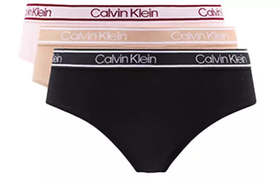 Женские трусы-слипы Calvin Klein, 1 Set 3 Pack (Pink+Flesh+Black)