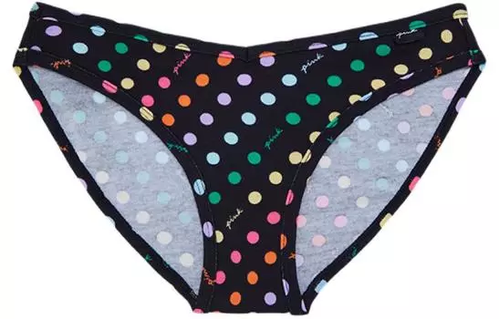 Женские трусы VICTORIA'S SECRET, 1 шт., черные в горошек