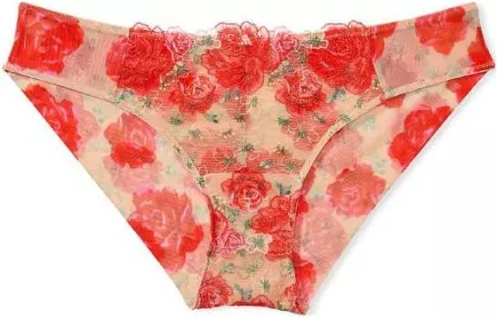 Женские трусы Victoria's Secret, цвет 1 piece (champagne coral print)